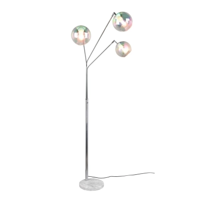 Paxton lampa podłogowa 3xE27 srebrna 416900306 TRIO lighting