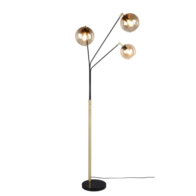 Paxton lampa podłogowa 3xE27 złota, czarna 416900380 TRIO lighting