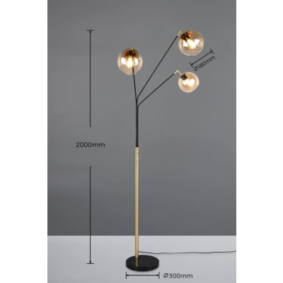 Paxton lampa podłogowa 3xE27 złota, czarna 416900380