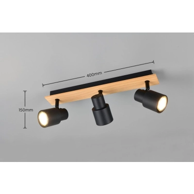 Pierre lampa sufitowa 3xGU10 czarna R81983032