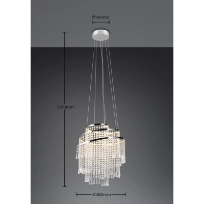 Pomp lampa wisząca LED 38W 5500lm 2700K-6500K srebrna R37349106
