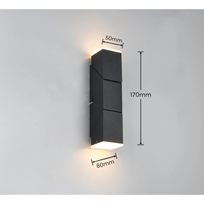 Raglan kinkiet LED 2x3W 2x400lm 3000K czarny 248510232