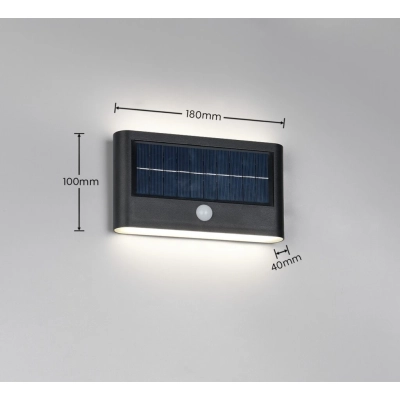 Ramos kinkiet solarny LED 8W 850lm 4000K czarny R24746232