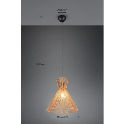 Rosalie lampa wisząca 1xE27 czarna, brązowa R36191036