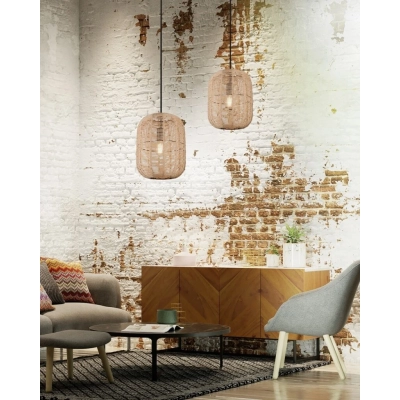 Runa lampa wisząca 1xE27 czarna, brązowa 303000132