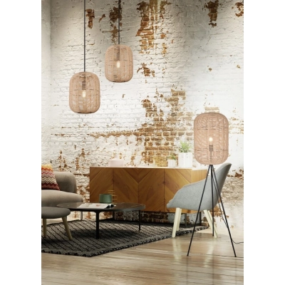 Runa lampa wisząca 1xE27 czarna, brązowa 303090132