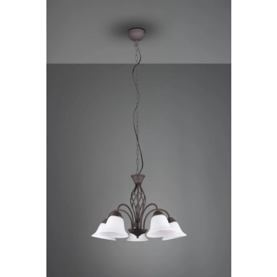 Rustica lampa wisząca 5xE14 miedziana, biała  101000524