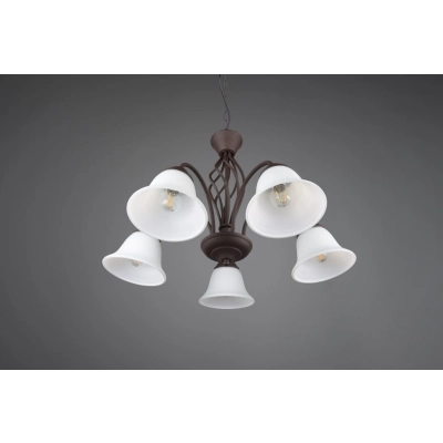 Rustica lampa wisząca 5xE14 miedziana, biała  101000524