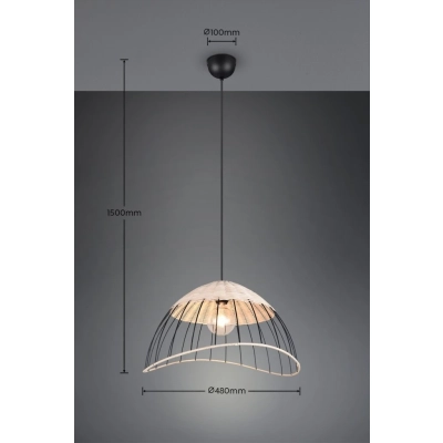 Sandrine lampa wisząca 1xE27 czarna R36211032