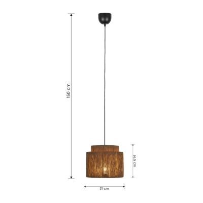 Smilla lampa wisząca 1xE27 naturalna, czarna 366800136