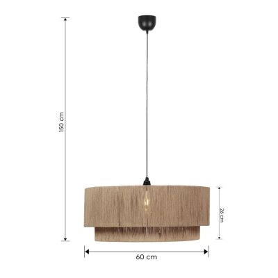 Smilla lampa wisząca 1xE27 naturalna, czarna 366890136