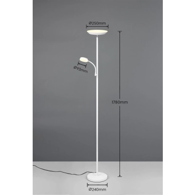 Specter lampa podłogowa LED 17W, 4,5W 1900lm, 450lm 2700K-6500K  biała R47842131