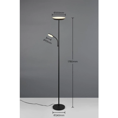 Specter lampa podłogowa LED 17W, 4,5W 1900lm, 450lm 2700K-6500K czarna R47842132