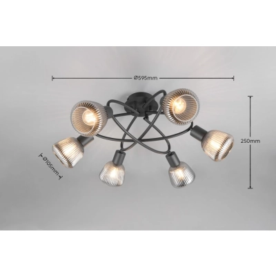 Tarifa lampa sufitowa 6xE14 czarna 662800632