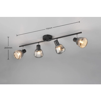 Tarifa lampa sufitowa 4xE14 czarna 862800432