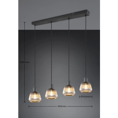Tarifa lampa wisząca 4xE27 czarna 362800432