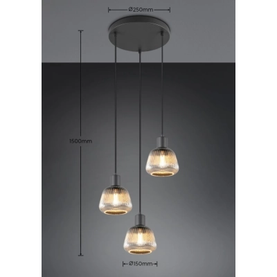 Tarifa lampa wisząca 3xE27 czarna 362830332
