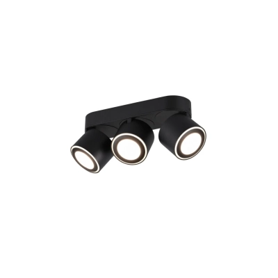 Taurus lampa sufitowa LED 3x3,5W 2x340lm, 3x1,5W 110lm 3000K czarna 652910332 TRIO lighting