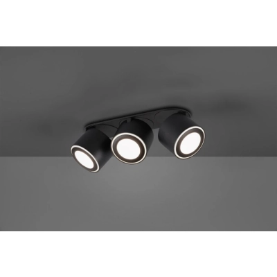 Taurus lampa sufitowa LED 3x3,5W 2x340lm, 3x1,5W 110lm 3000K czarna 652910332