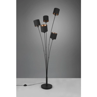 Tommy lampa podłogowa 5xE14 czarna, złota R46335979