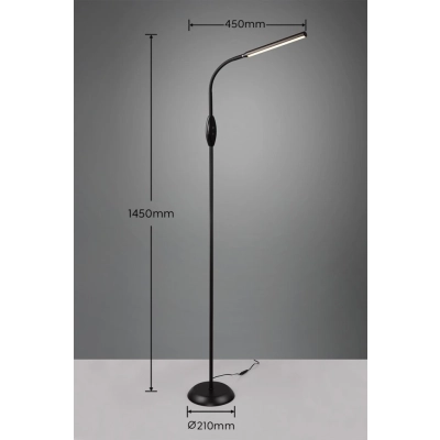 Toro lampa podłogowa LED 5W 700lm 3000K, 4000K, 5000K czarna R47641102