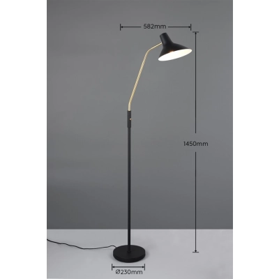 Traveller lampa podłogowa 1xE27 czarna, złota 463400180