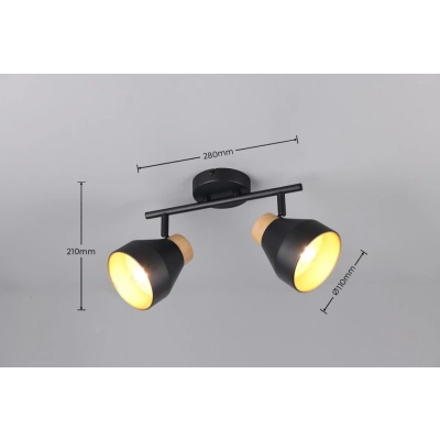 Valentin kinkiet 2xE14 czarny, drewno R81922032