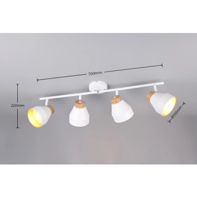 Valentin lampa sufitowa 4xE14 biała, drewno R81924031