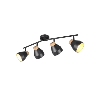 Valentin lampa sufitowa 4xE14 czarna, drewno R81924032