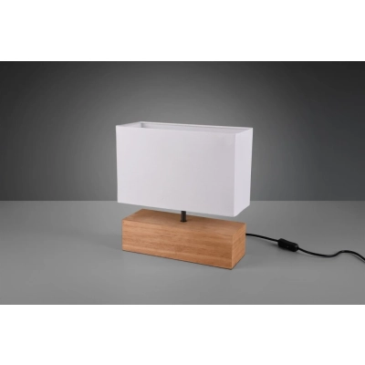 Woody lampka stołowa 1xE27 drewno, biała R50181030
