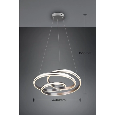Yara lampa wisząca LED 60W 7200lm 2300K, 3000K, 4000K srebrna 326210107
