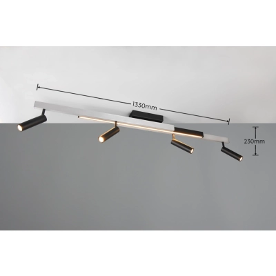 Zeno lampa sufitowa LED 12W, 4x5,5W 2200lm, 4x 650lm 2700K-6500K srebrna, czarna 648310505