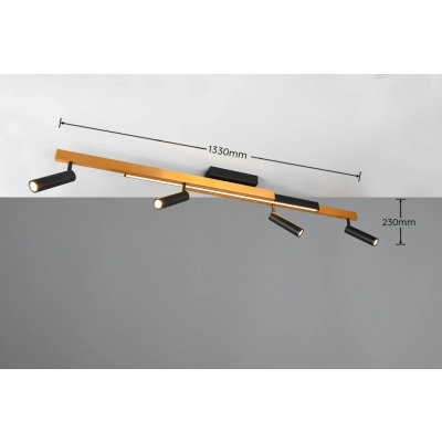 Zeno lampa sufitowa LED 12W, 4x5,5W 2200lm, 4x 650lm 2700K-6500K czarna, złota 648310580