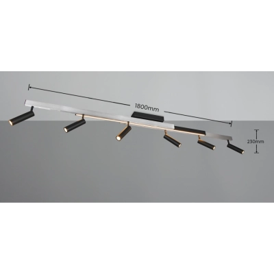 Zeno lampa sufitowa LED 18W, 6x5,5W 2200lm, 6x 650lm 2700K-6500K srebrna, czarna 648310705