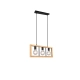 Agra lampa wisząca 3xE27 drewno, czarna 313800332 TRIO lighting