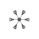 Tarifa lampa sufitowa 6xE14 czarna 662800632
