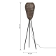Ziva lampa podłogowa 1xE27 złota, czarna 465300104