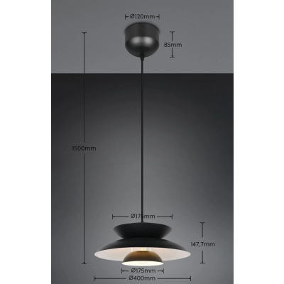 Amarila lampa wisząca 1xE27 czarna R36841932