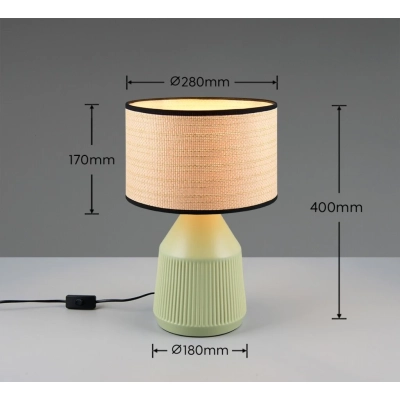 Formentera lampka stołowa 1xE27 zielona R56801015