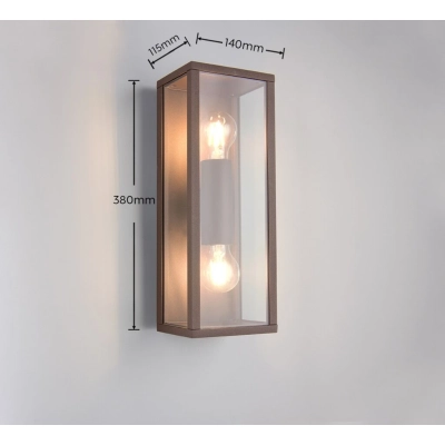 Garonne kinkiet IP44 2xE27 brązowy, rdzawy 201860224