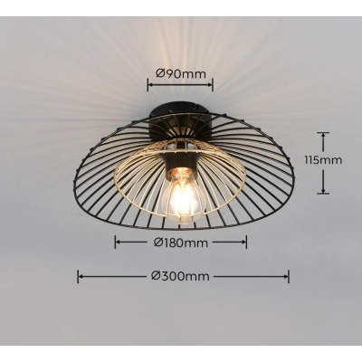 Lauris lampa sufitowa 1xE27 czarna R66791032