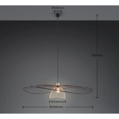Lauris lampa wisząca 1xE27 czarna R36791032