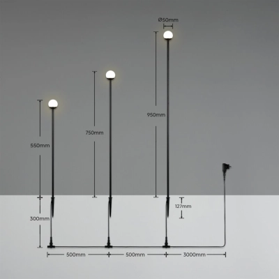 Scoop lampa stojąca IP44 LED 2W 160lm 3000K czarna R45863632