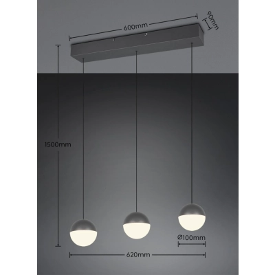 Senta lampa wisząca LED 5W 800lm 3000K czarna R33553142
