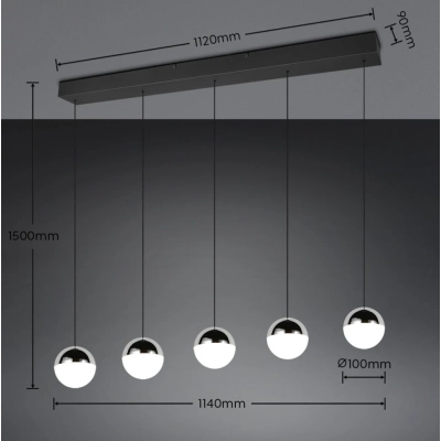 Senta lampa wisząca LED 5W 800lm 4000K chrom R33555106