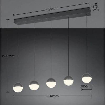Senta lampa wisząca LED 5W 800lm 3000K czarna R33555142