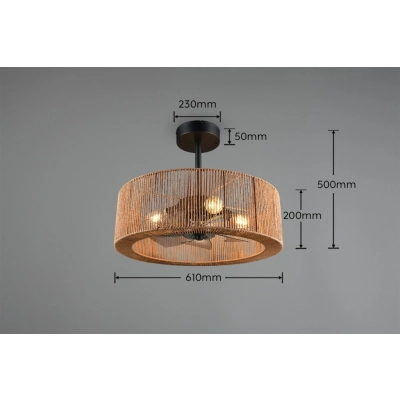Smillum lampa sufitowa 4xE27 brązowy, biała R66905036