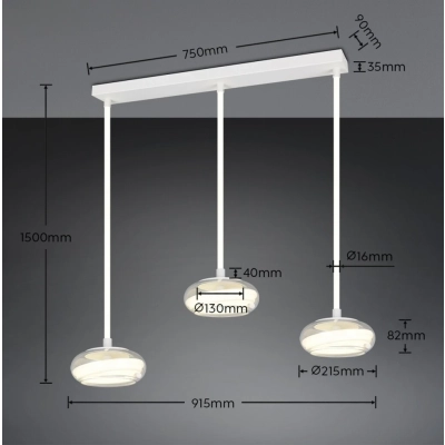 Tarsia lampa wisząca LED 12W 1667lm 4000K biała 337810331