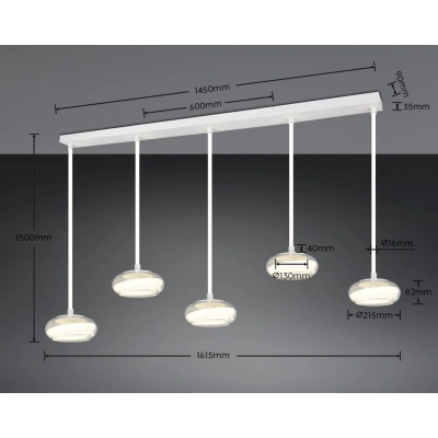 Tarsia lampa wisząca LED 10W 1400lm 4000K biała 337810531