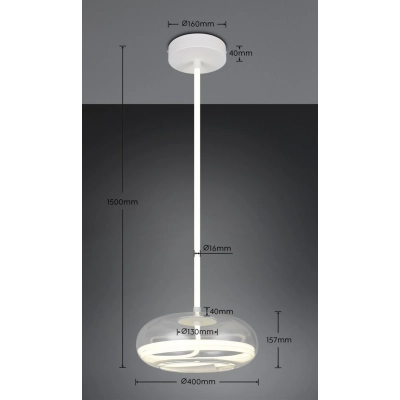Tarsia lampa wisząca LED 26W 3500lm 4000K biała 337819131
